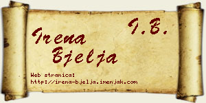 Irena Bjelja vizit kartica